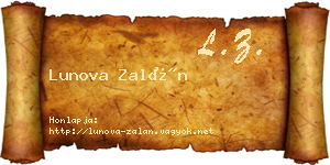 Lunova Zalán névjegykártya